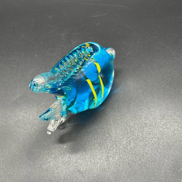 Art Glass Fish Paperweight Murano Style Tropical Fish Glass Figurine - Picture 4 of 10